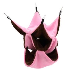 Toyvian 작은 반려동물을 위한 3겹 플러시 걸이식 침대 아늑하고 따뜻한 기니피그 해먹 부드러운 친칠라 은신처 탈착식 디자인 햄스터와 다람쥐용 147936
