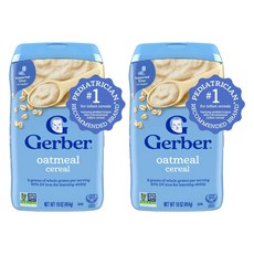 거버 싱글 그레인 시리얼 분말이유식 454g, 오트밀(Oatmeal), 2개