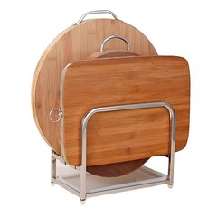 304不鏽鋼砧板架 廚房收納置物架 多功能砧板鍋蓋架, 1組, SWB11-5 不鏽鋼原色