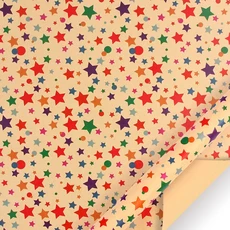 생일 포장지 크라프트 다채로운 작은 별과 글자 패턴이 있는 선물 롤., 01 1pc - Pentagram, 01 1pc   Pentagram
