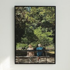 케이트가든 감성 인테리어 풍경사진 포스터 (액자포함), 벤치의부부+블랙프레임