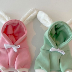 강아지 토끼 후드 티 데일리 강아지산책 소형견 강아지 후드 티셔츠 중형견 가을 의류 소프트웨어 외출복, 그린