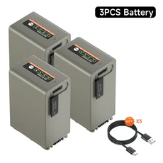 쿠쿠스토어 소니 FDR-AX33 5V/2A Type-C 입력이 포함된 PALO 4590mAh NP-FV100 배터리, 01 3pcs battery, 01 China Mainland