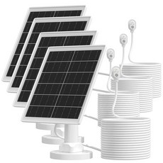 5W Solar Panel Charger Compatible with Arlo Pro 5S/Pro 4/Pro 3/Ultra/Ultra 2/Go 2 Camera Panels C, White, 4 Pack