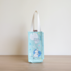 【iam我適文創】MOOMIN 姆明 小美飲料手提袋, 1個, 藍-朋友聚會, 藍色