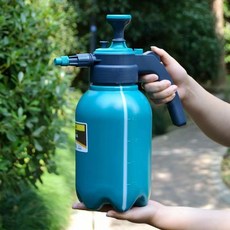 壓力噴水壺 2L 高壓透明防爆加厚 手動增壓 澆花 消毒, 1個, 2升墨绿【特厚】防爆
