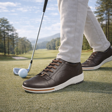 [브랜슈] DM-40 발이 편한 스파이크리스 소가죽 남성 골프화 스크린 파크골프화