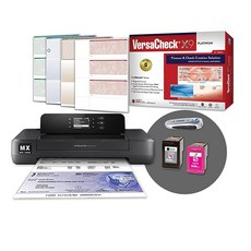 VersaCheck HP Officejet 200 MXE 휴대용 무선 MICR 체크 프린터 및 VersaCheck X9 플래티넘 5사용자 체크 인쇄 소프트웨어 번들