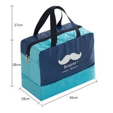 Arbea 乾濕分離游泳包 時尚運動防水收納袋 沙灘手提包 B02, 藍色