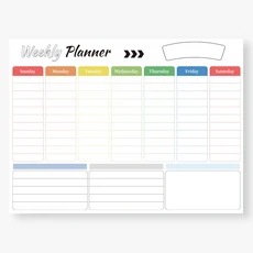 주간 플래너 메모장 할 일 목록 패드 분리 시트 24 장 가정 및 사무실용 달력 데스크, 하늘색