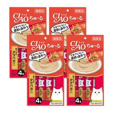 이나바 차오 츄르 고양이 간식, 혼합맛(참치/게살), 14g, 16개