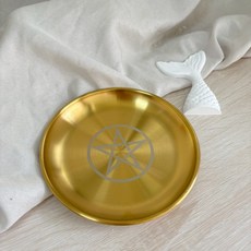 情侶專屬水晶靈氣許願蠟燭組 大豆蠟精油小茶蠟 感情穩定療癒祝福 可加購五芒星金屬圓盤, 【加購】五芒星能量儀式金屬圓盤｜14cm, 白色, 天然精油