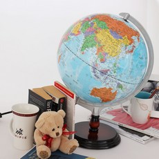 SkyGlobe地球儀，色彩鮮明資訊清晰，穩固底座學習裝飾兩相宜, 藍色