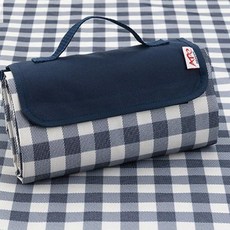 SAMBUEVER 두꺼운 다용도 휴대용 캠핑 방수 돗자리 체크 무늬 피크닉 매트 대형 돗자리, 네이비