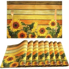 농가 전원 주택 테이블 플레이스 매트 리넨 주방 다이닝 저녁 식사 빨 방수 직사각형, 1개