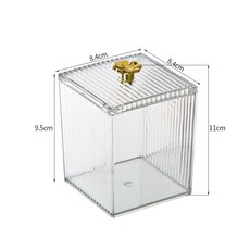 四葉草棉簽盒 壓克力收納盒 防塵化妝棉 桌面口紅化妝品, 1個, 透明