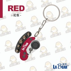 LaBear 迷你棘輪起子頭鑰匙圈 72齒摺疊棘輪柄磁吸式, 1個, 紅