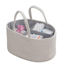 Sailozai 운반에 편리한 뜨개질 수납 바구니 기저귀 주최자. 여러 공간과 튼튼한 소재로 소품 정리에 편리합니다. 화이트, 1개, 상세페이지 참조