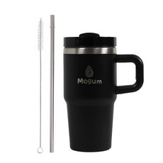 모굼 보온 보냉 대용량 손잡이 스텐 텀블러, 1개, 600ml, 블랙 1개, 600ml, 블랙
