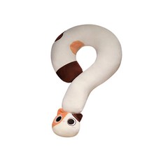 可愛浣熊造型問號頸枕 柔軟親膚旅行午睡枕 辦公室居家舒適護頸枕, 三花