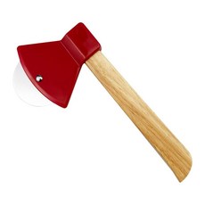 GHSHOP 도끼 피자 휠 슬라이서 재미 청소가 용이함 피자용 전문 피자 커터, 스테인레스 스틸, 빨간색, 1개