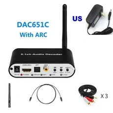 디지털-아날로그 5.1 오디오 디코더 앰프 SPDIF 동축-RCA AC3 광 변환기 TV 사운드용, 01 DAC651C US