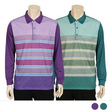 여성 긴팔티셔츠 카라넥 스트라이프