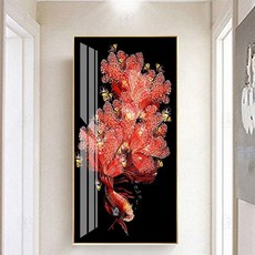 보석십자수 DIY세트 레드 잉어 장수 건강 비즈 취미, 50x100cm, 1개