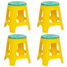 지오리빙 야외용 플라스틱 회전의자 4개 세트 간이 야외 포장마차 편의점, 옐로우