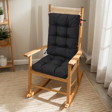 IN4 Care 흔들 의자 쿠션 실내 48.3 x 43.2cm(19 17인치) 의자용 방수 터프트 패드 야외 가구용 미끄럼 방지 쿠션 칠리 레드 플로럴108720, 블랙