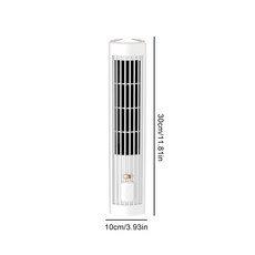 휴대용 타워 팬 수직 수평 냉각 전동 팬 홈 오피스 용 USB 충전식 데스크탑 타워 에어컨, [03] White 1200mAh, 1개