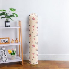 收納袋 涼蓆防塵收納袋 宿舍家用涼蓆收納袋摺疊直筒麻將竹蓆藤席防塵袋防潮裝席子的袋子, 1個, 米色花朵,直筒款涼蓆適合1.3到1.5米