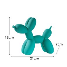 新品黑白格子氣球狗擺件創意電視櫃酒櫃客廳玄關樹脂工藝品, 氣球狗-深綠色