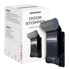 리빙선생 무타공 도어스토퍼 현관문 말발굽 방문 자석 스토퍼 고정, 블랙, 1set