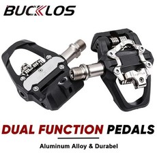 BUCKLOS PD-B332T SPD/플랫 산악 자전거 페달용 발가락 클립 이중 기능이 있는 MTB 잠금 9/16'' 밀폐형 베, 01 B332T Pedal-Cleat