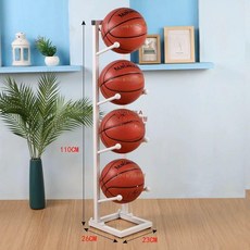 공정리대 농구공 축구공 랙 진열대 정리대 배구공 실내, 1개, 화이트 단면 4단 4개공수납