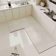 [리빙올] L자형 규조토 주방매트 150x100 좌우선택형 3종디자인, 이와사키, 1개