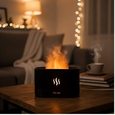 [저소음]USB 감성 불멍 무드등 가습기 LED 조명 인테리어 선물, 화이트