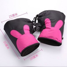 토끼 방한 토시 핸들 워머 배달 대행 바이크 스쿠터 오토바이 장갑 손 비닐 방수 귀여운, 프리사이즈, 토끼블랙