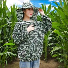 農村玉米地幹活專用帽子 防蟲防迷眼防刮臉, 普通農活埰摘防護服 1件 ,均碼 男女通用