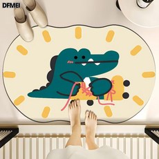 DFMEI 卡通硅藻泥風格地墊家用浴室地墊吸水速幹衛生間腳墊玄關入戶門墊, 30x40cm【小尺寸瀝水墊】