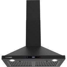 COSMO COS-6375S-BK 30. 비스타 컬렉션 380 CFM 덕트형 월 마운트 레인지 후드 터치 컨트롤 LED 조명 매트 블랙