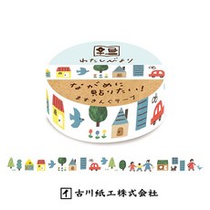 古川紙工 小日和系列 紙膠帶 - 小鎮 QMT62, 1個