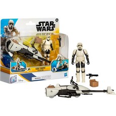 스타워즈 에픽 월드 오브 액션 스카우트 트루퍼 스피더 바이크 4인치 피규어 차량 4세 소년 및 소녀용 장난감 업