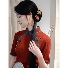 初音2026新款新娘敬酒服紅色旗袍，新中式訂婚旗袍，春夏季日常氣質東方美學宴會裙