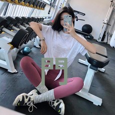 新款氣質瑜伽短袖女寬鬆顯瘦健身t恤透氣速干係帶運動鍛鍊上衣