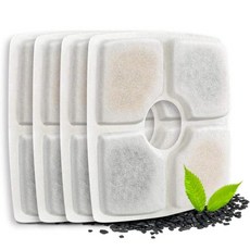 애완 고양이 물 분수 필터 다층 여과 시스템 활성탄 교체 사각 필터팩, 1개, 1. 4 Pack