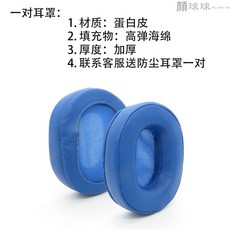 桃園出貨 耳機罩 配件 E1200適用諾基亞E1200耳罩Nokia E1200海綿套, 蛋白皮藍色加厚立體款, 1個