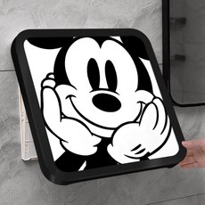 나나봉봉 더슬림 공간절약 접이식 무타공 수납장 화장실 옷 보관함, 까망미키, 1개