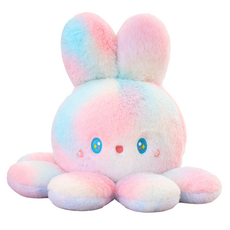 [당일발송 최고품질] 로앤제이 토끼양면문어인형 반전애착인형 25cm, 1개, 01 핑크/블루